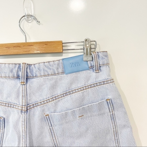 Zara High Rise Distressed Denim Shorts - Picture 7 of 15